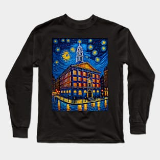 Faneuill hall in starry night Long Sleeve T-Shirt